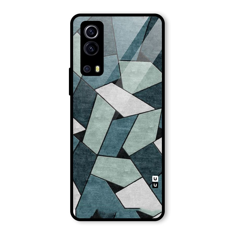 Concrete Green Abstract Glass Back Case for Vivo iQOO Z3