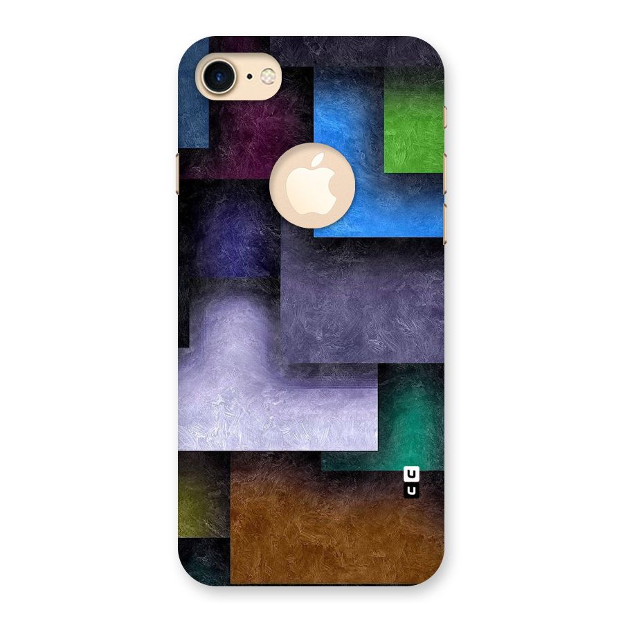 Concrete Squares Back Case for iPhone 7 Logo Cut