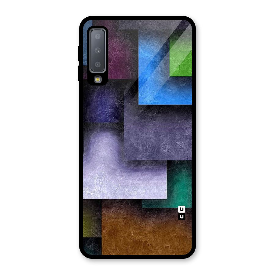 Concrete Squares Glass Back Case for Galaxy A7 (2018)