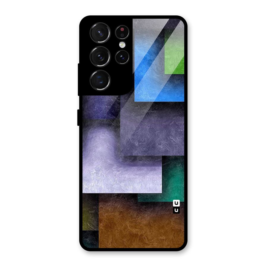 Concrete Squares Glass Back Case for Galaxy S21 Ultra 5G