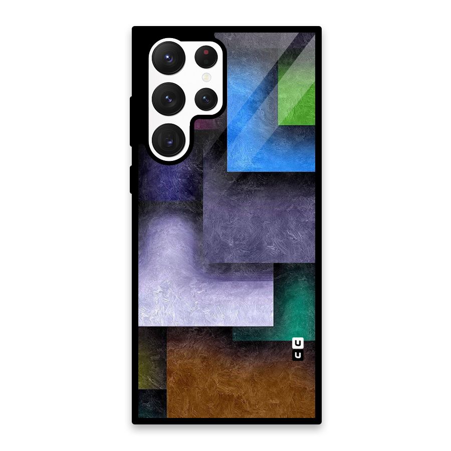 Concrete Squares Glass Back Case for Galaxy S22 Ultra 5G