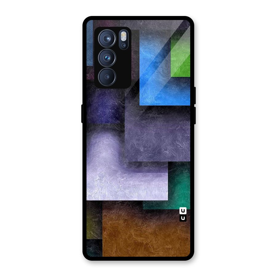 Concrete Squares Glass Back Case for Oppo Reno6 Pro 5G