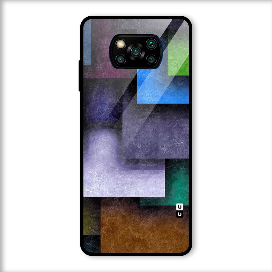 Concrete Squares Glass Back Case for Poco X3