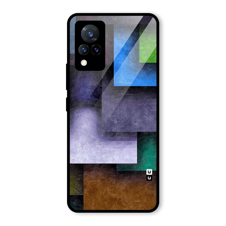 Concrete Squares Glass Back Case for Vivo V21 5G
