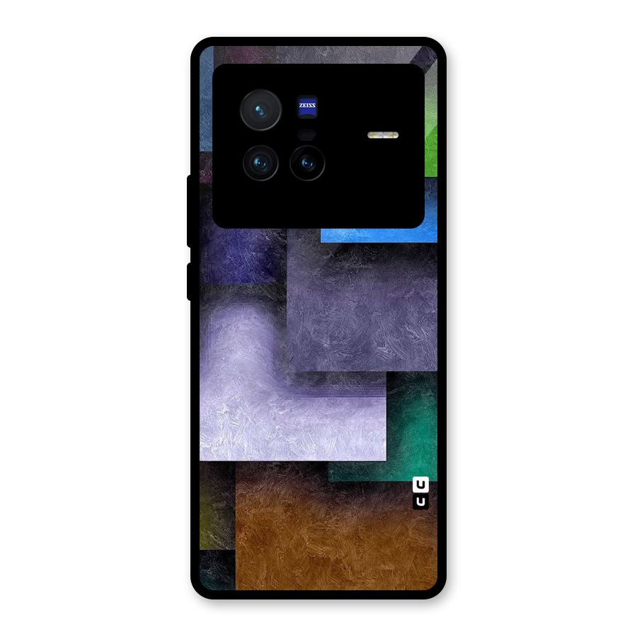 Concrete Squares Glass Back Case for Vivo X80