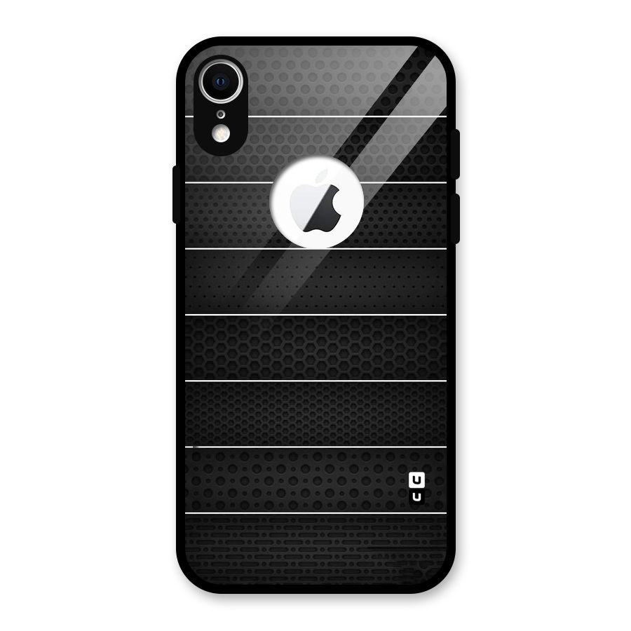 Concrete Stripes Glass Back Case for iPhone XR Logo Cut