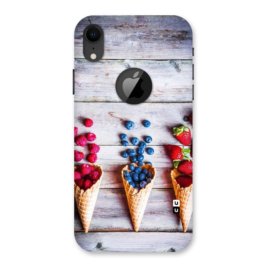 Cone Fruits Design Back Case for iPhone XR Logo Cut