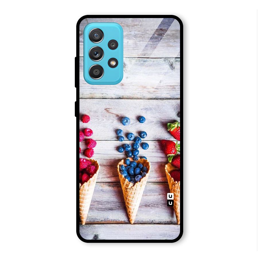Cone Fruits Design Glass Back Case for Galaxy A52