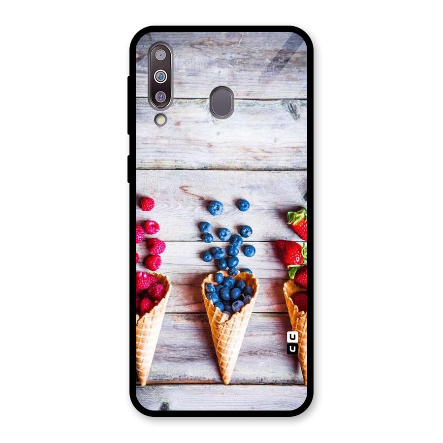 Cone Fruits Design Glass Back Case for Galaxy M30