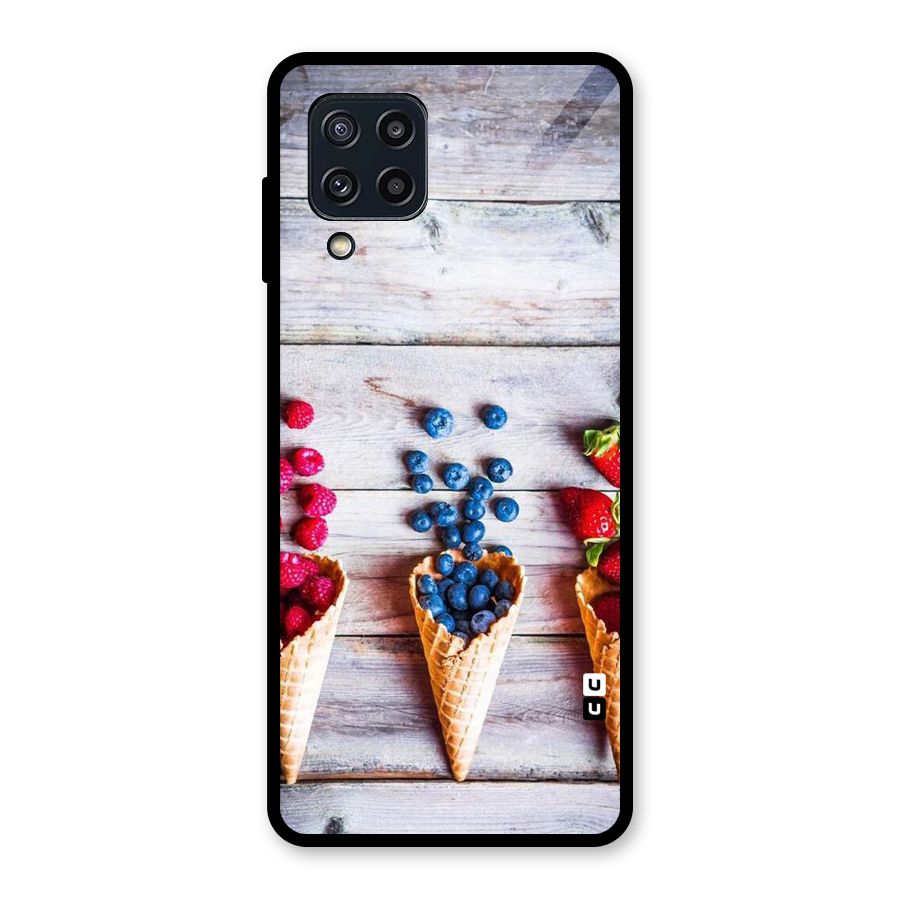 Cone Fruits Design Glass Back Case for Galaxy M32
