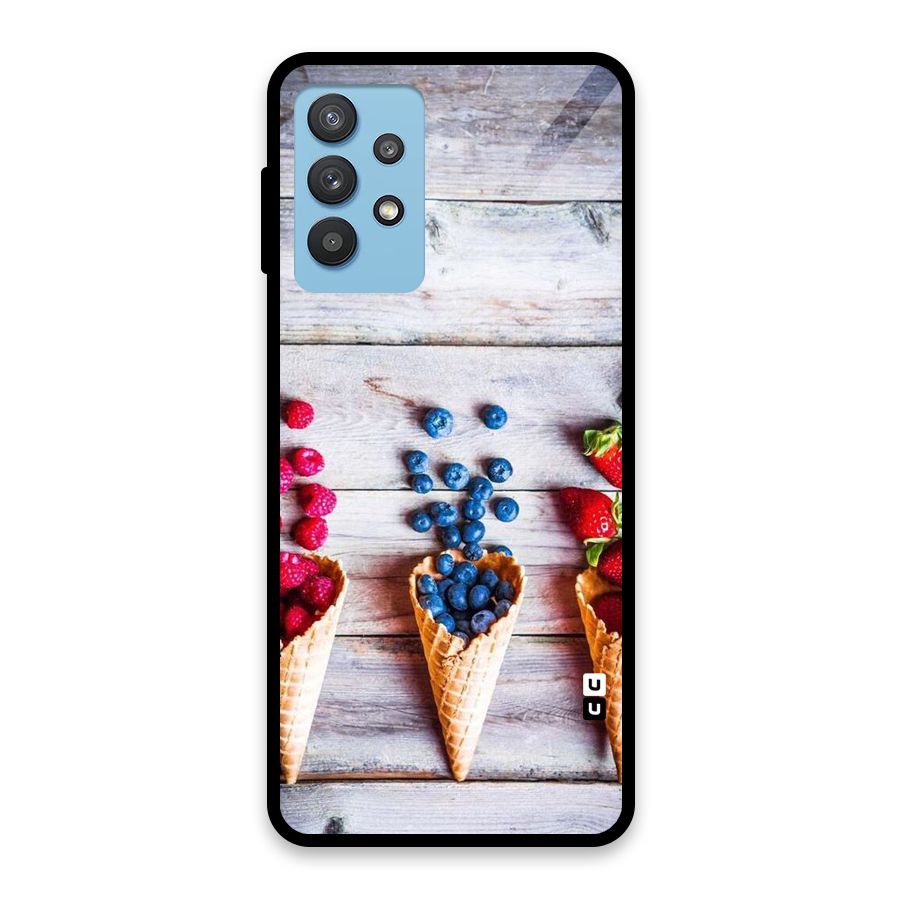 Cone Fruits Design Glass Back Case for Galaxy M32 5G