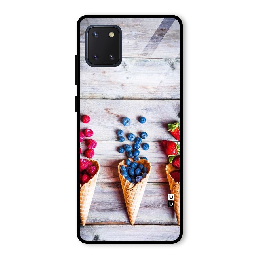 Cone Fruits Design Glass Back Case for Galaxy Note 10 Lite