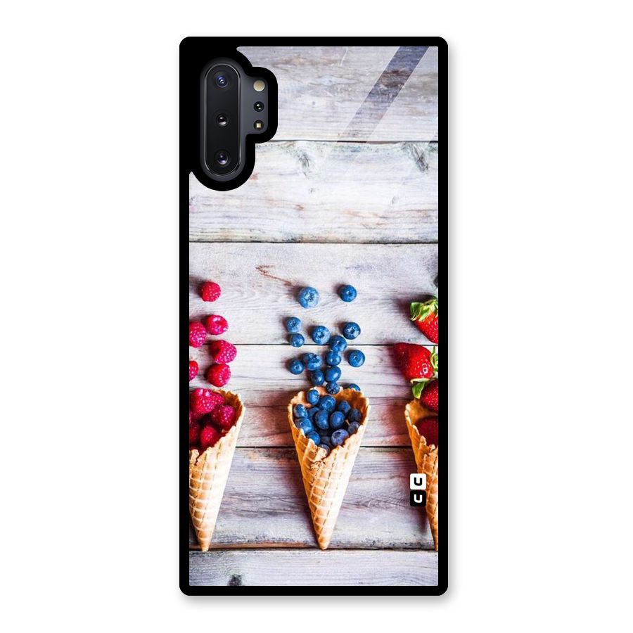 Cone Fruits Design Glass Back Case for Galaxy Note 10 Plus