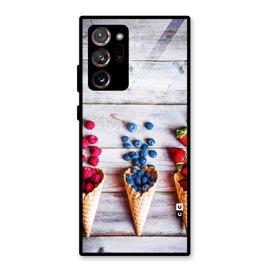 Cone Fruits Design Glass Back Case for Galaxy Note 20 Ultra