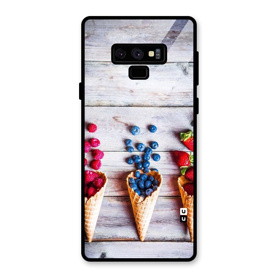 Cone Fruits Design Glass Back Case for Galaxy Note 9