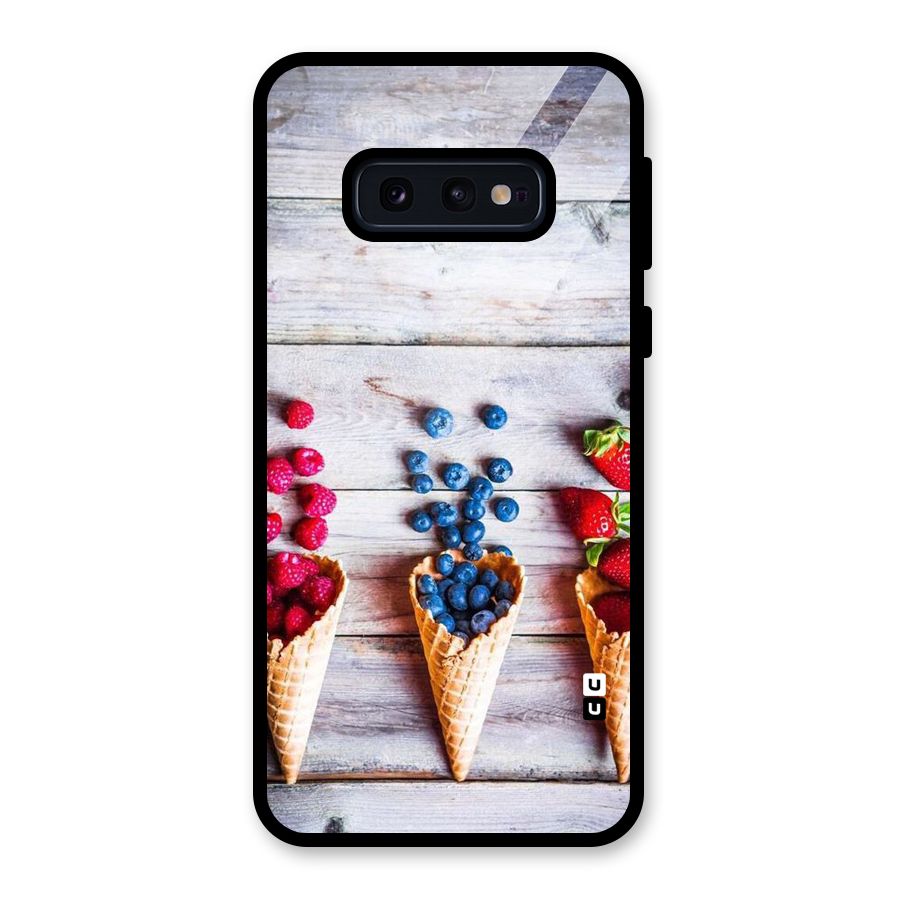 Cone Fruits Design Glass Back Case for Galaxy S10e