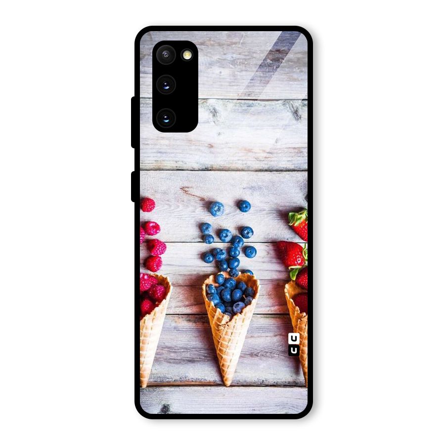 Cone Fruits Design Glass Back Case for Galaxy S20 FE 5G