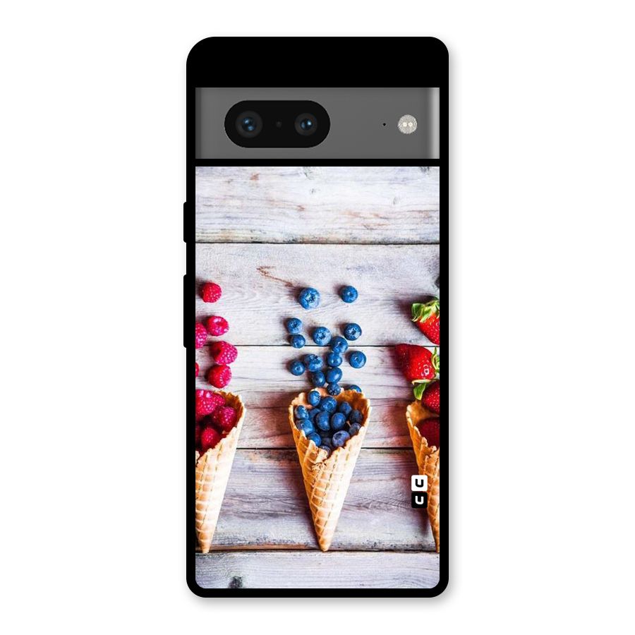 Cone Fruits Design Glass Back Case for Google Pixel 7