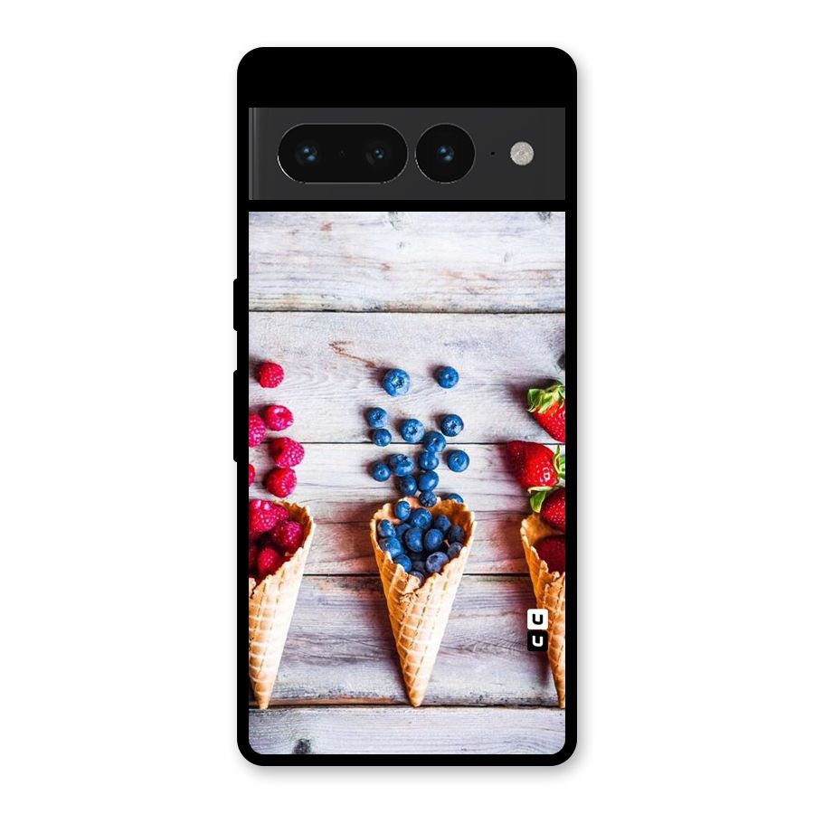 Cone Fruits Design Glass Back Case for Google Pixel 7 Pro
