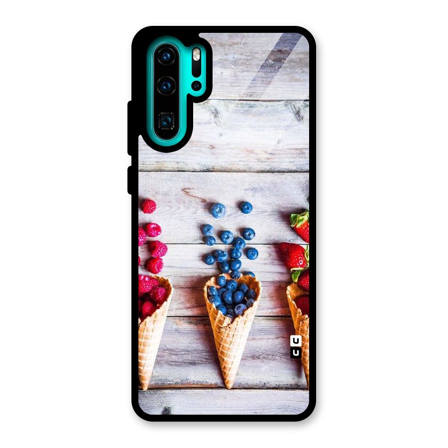 Cone Fruits Design Glass Back Case for Huawei P30 Pro