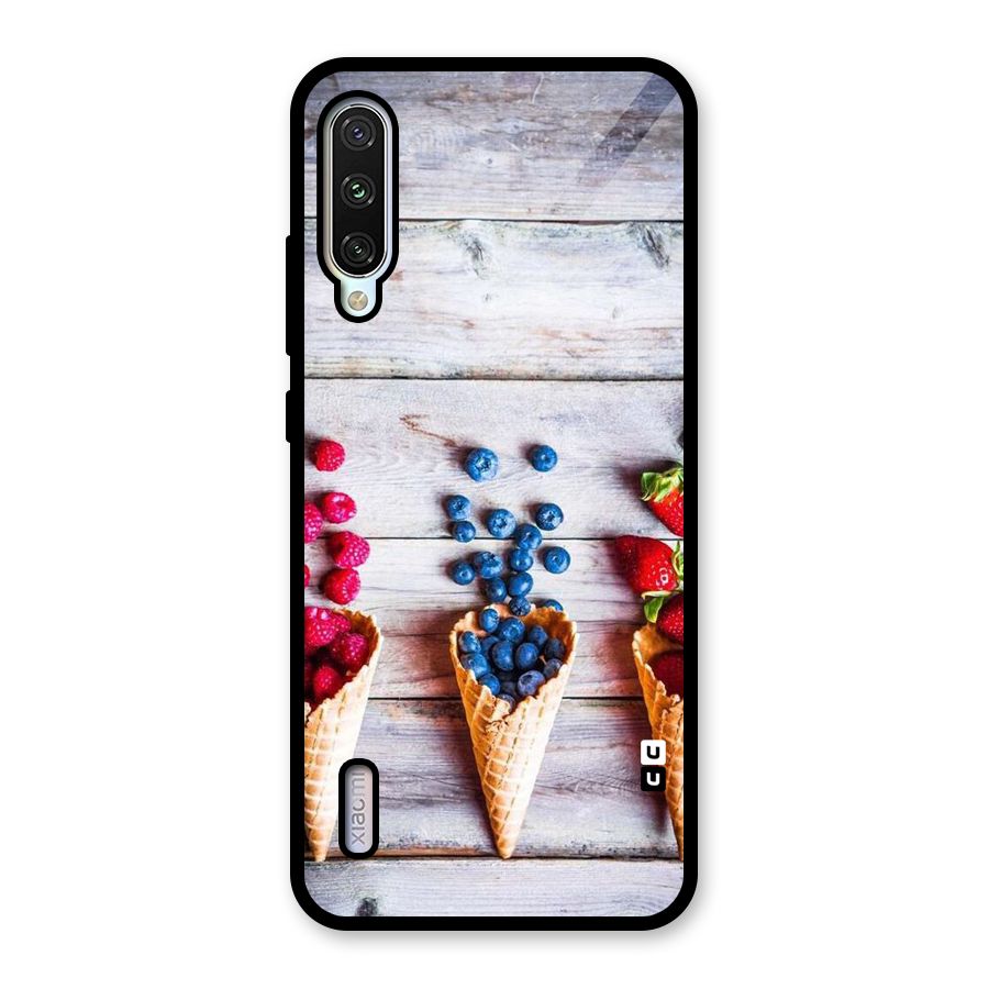Cone Fruits Design Glass Back Case for Mi A3