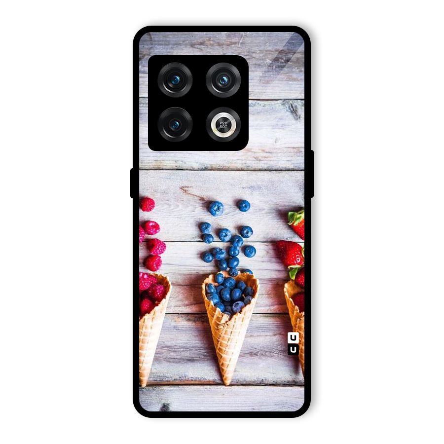 Cone Fruits Design Glass Back Case for OnePlus 10 Pro 5G