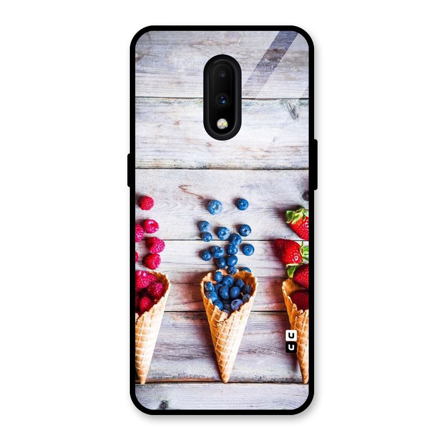 Cone Fruits Design Glass Back Case for OnePlus 7