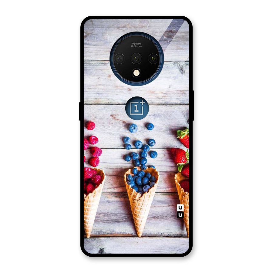 Cone Fruits Design Glass Back Case for OnePlus 7T