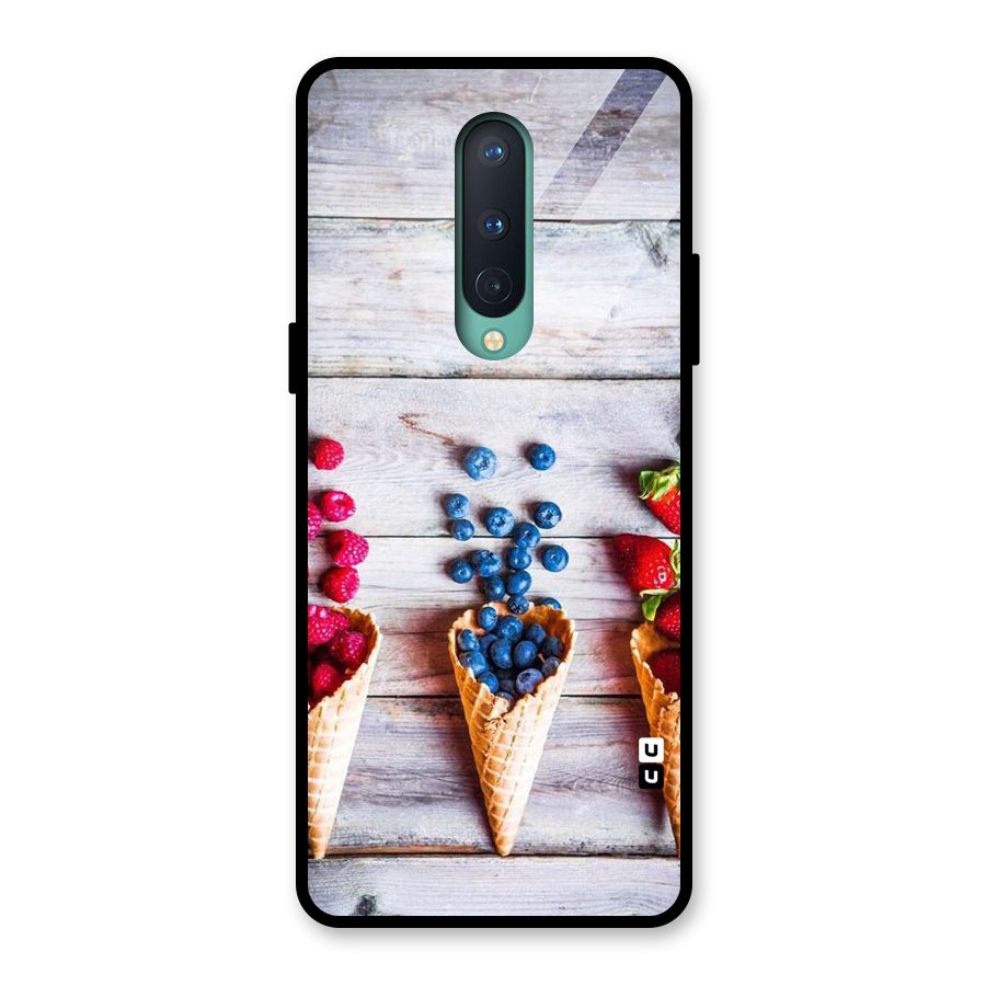 Cone Fruits Design Glass Back Case for OnePlus 8