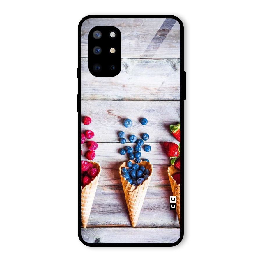 Cone Fruits Design Glass Back Case for OnePlus 8T