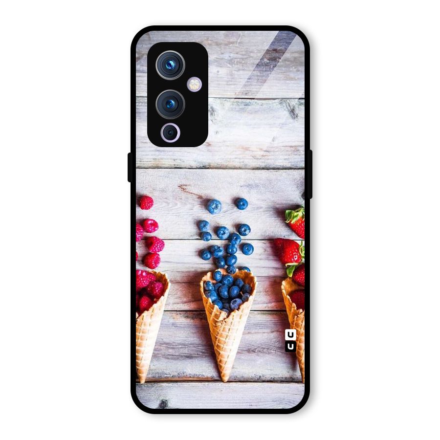 Cone Fruits Design Glass Back Case for OnePlus 9
