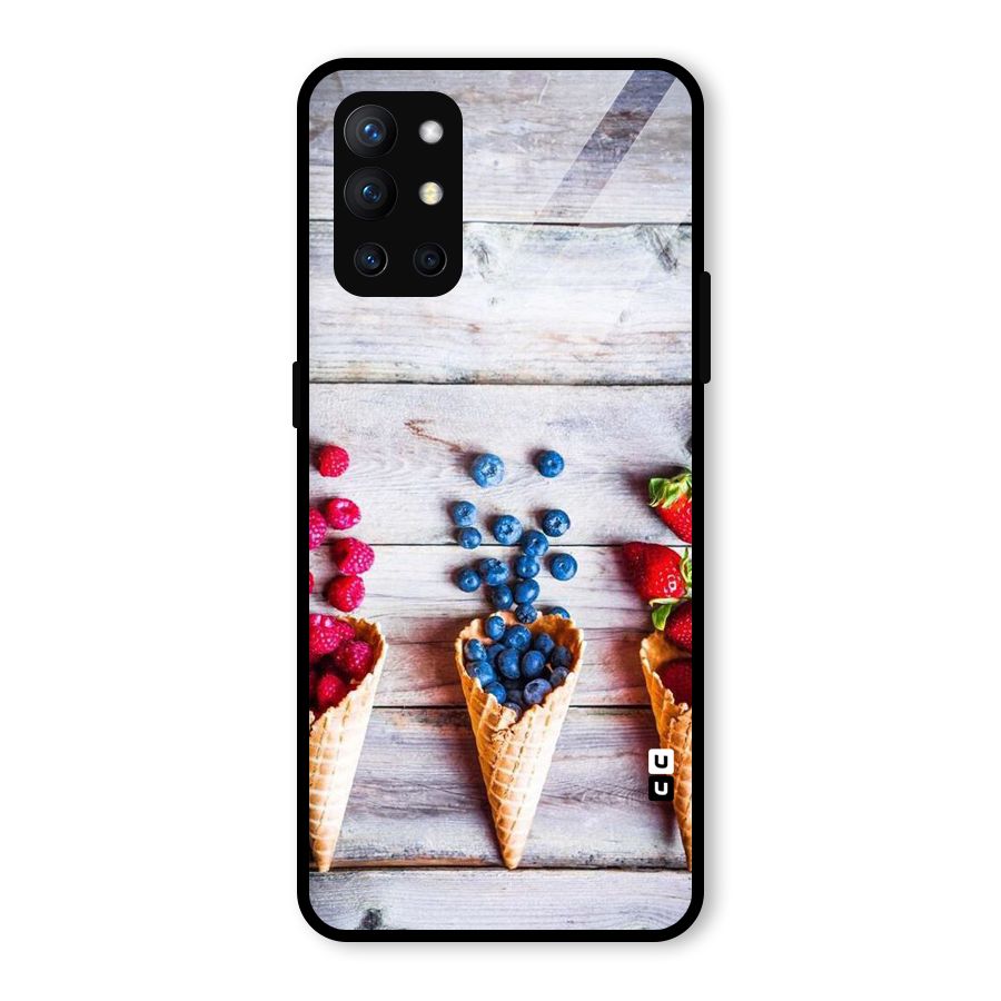 Cone Fruits Design Glass Back Case for OnePlus 9R