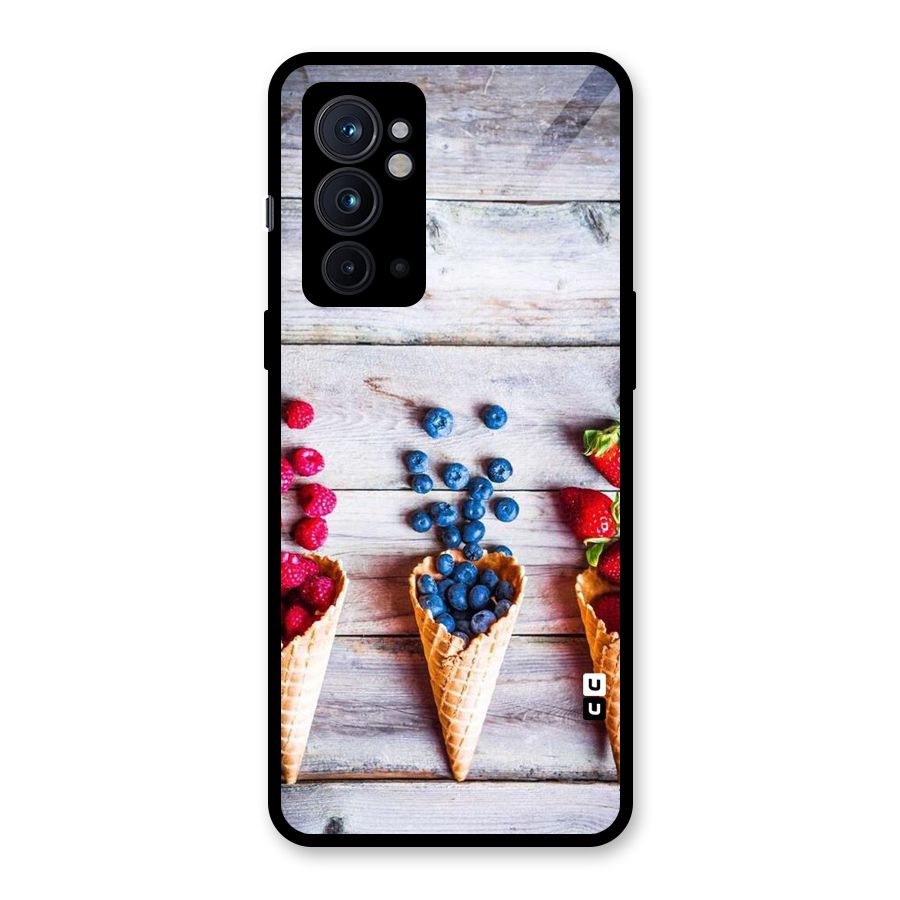 Cone Fruits Design Glass Back Case for OnePlus 9RT 5G