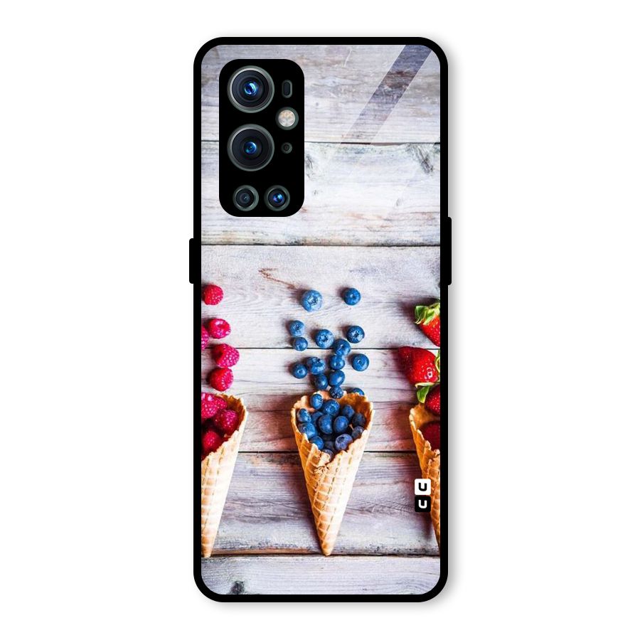 Cone Fruits Design Glass Back Case for OnePlus 9 Pro