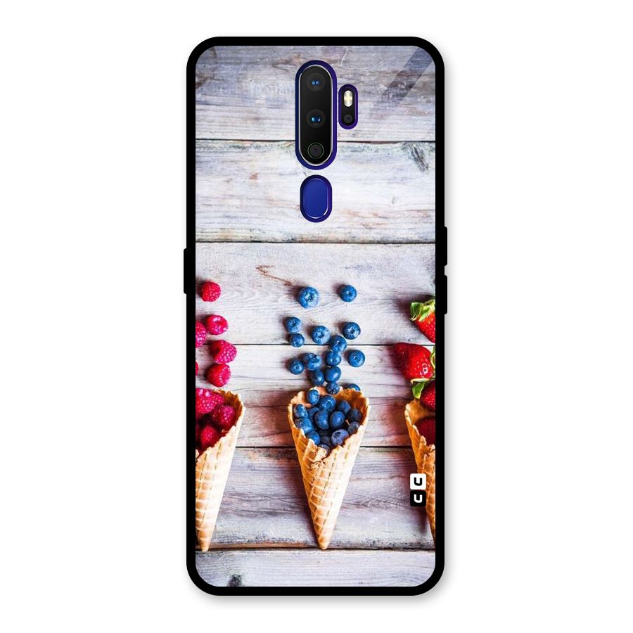Cone Fruits Design Glass Back Case for Oppo A9 (2020)