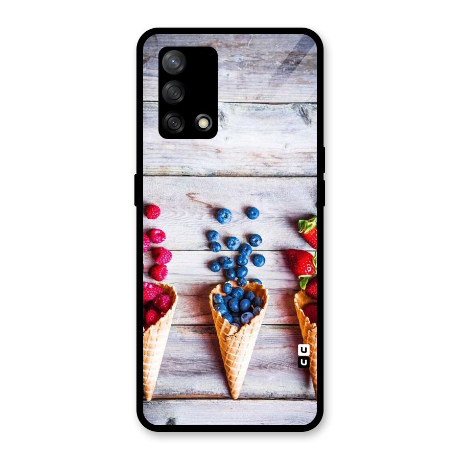 Cone Fruits Design Glass Back Case for Oppo F19