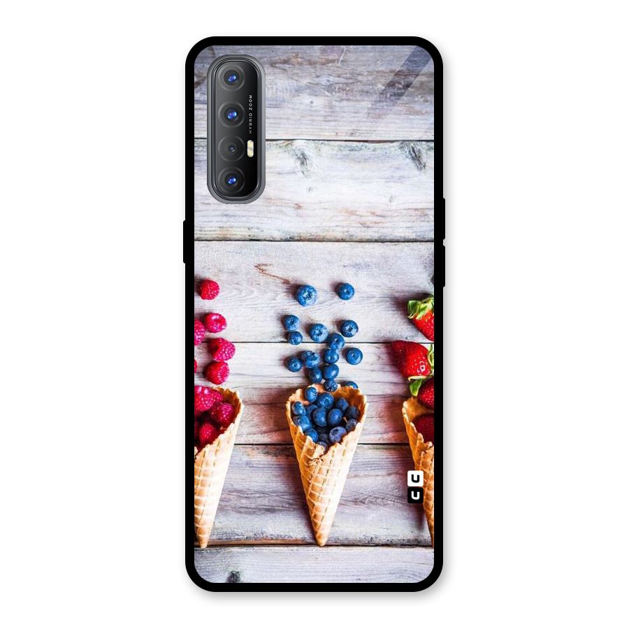 Cone Fruits Design Glass Back Case for Oppo Reno3 Pro