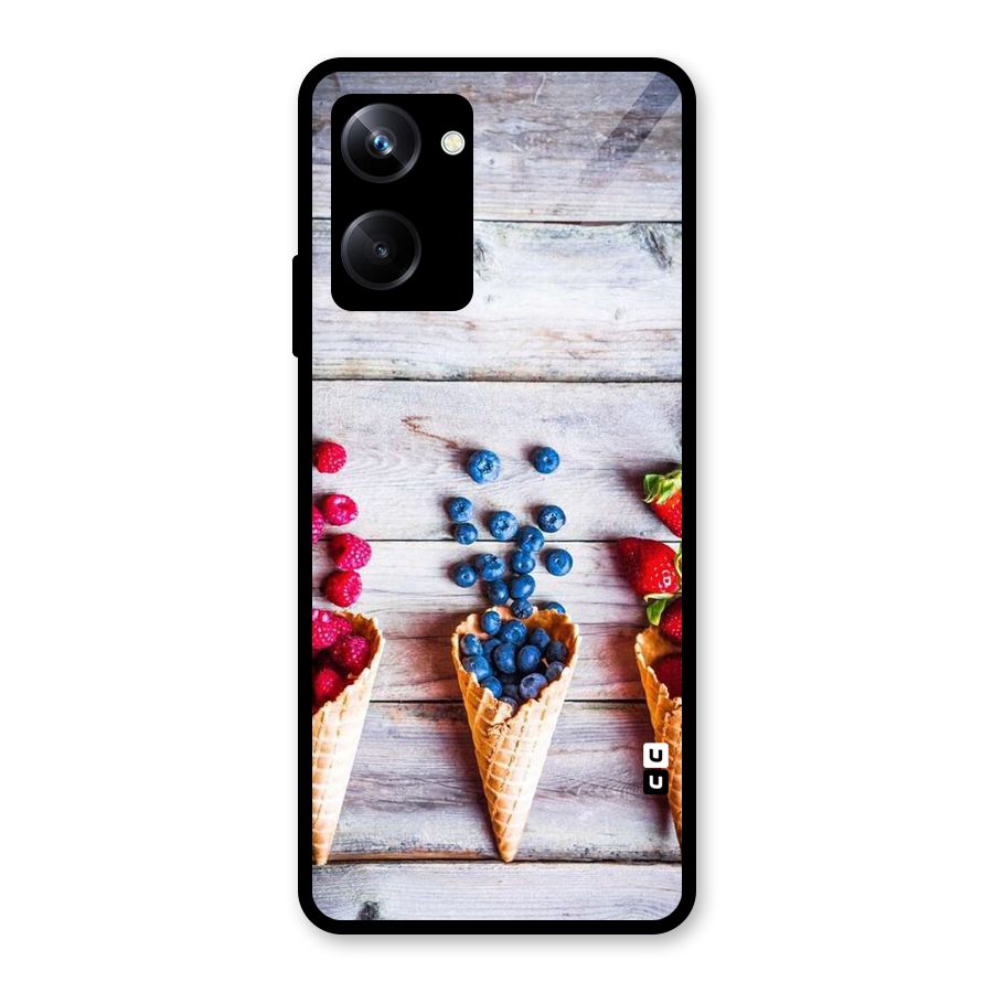 Cone Fruits Design Glass Back Case for Realme 10 Pro