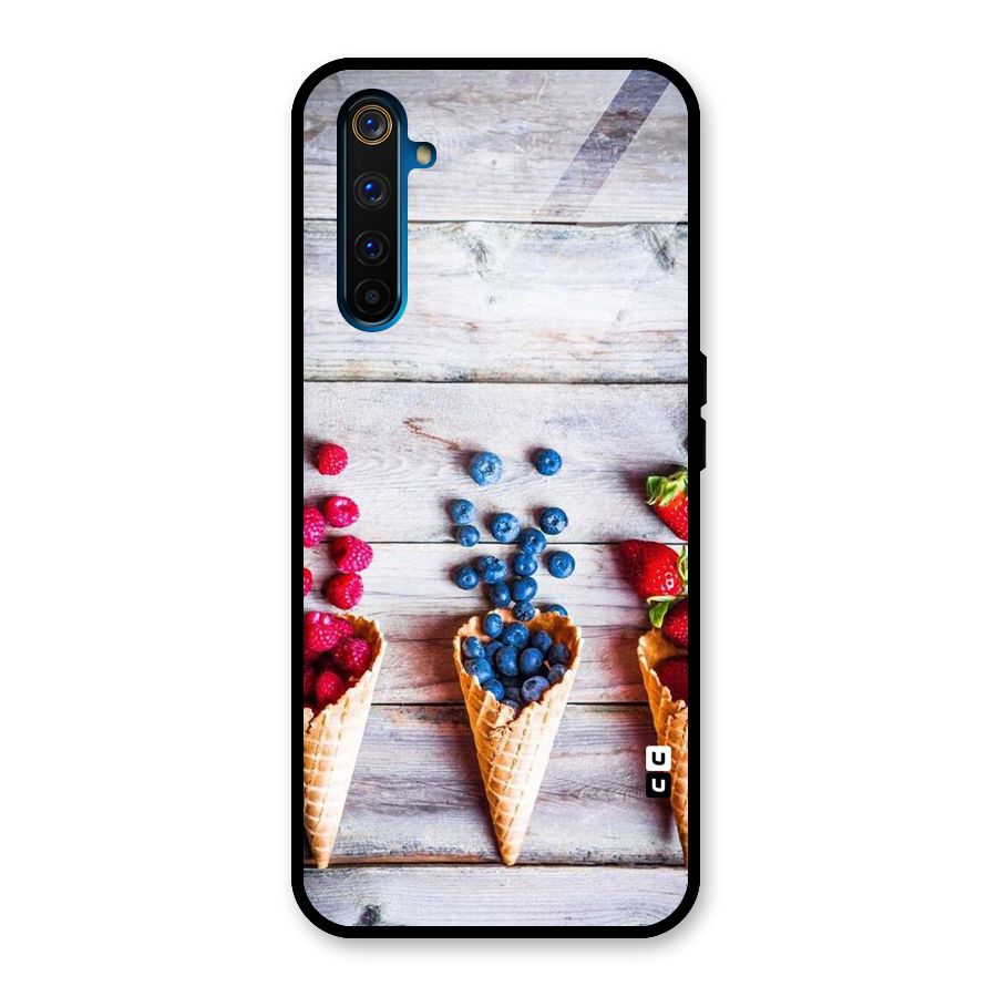 Cone Fruits Design Glass Back Case for Realme 6 Pro