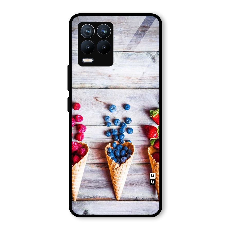 Cone Fruits Design Glass Back Case for Realme 8 Pro