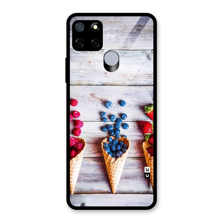 Cone Fruits Design Glass Back Case for Realme C12