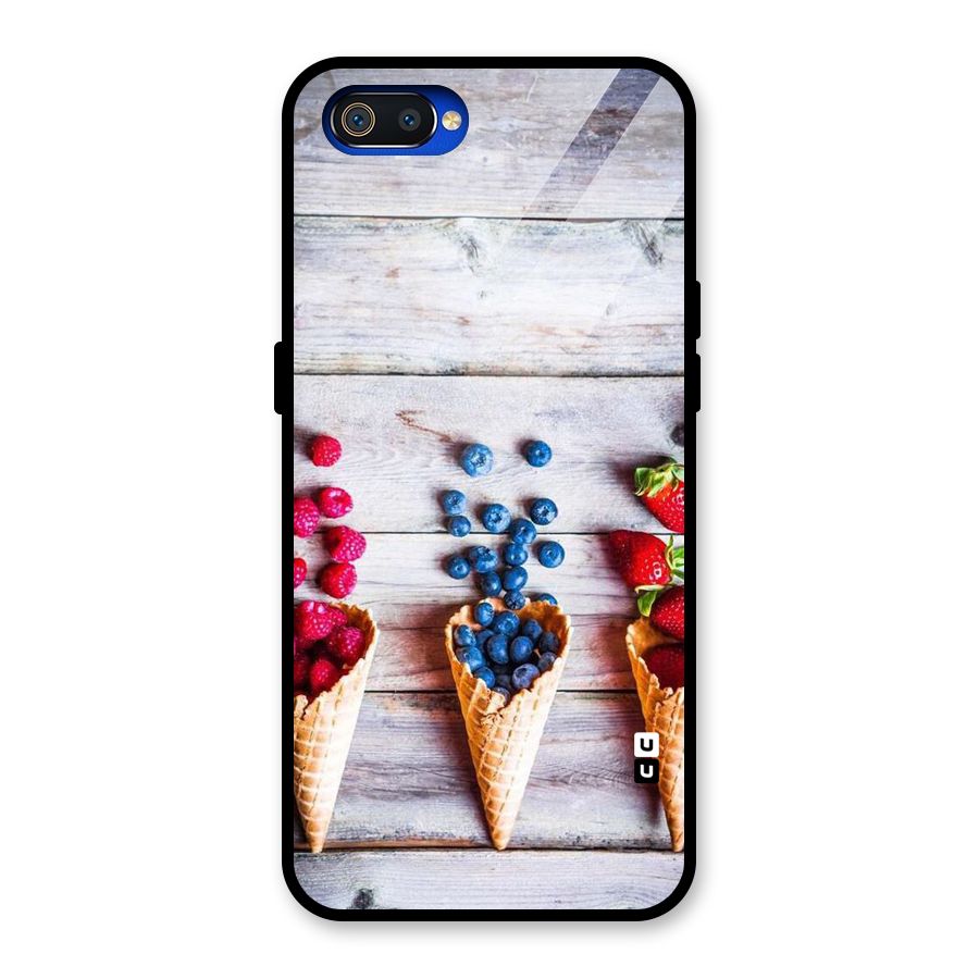 Cone Fruits Design Glass Back Case for Realme C2