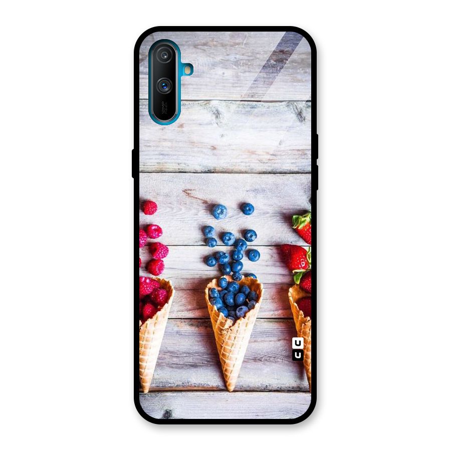 Cone Fruits Design Glass Back Case for Realme C3
