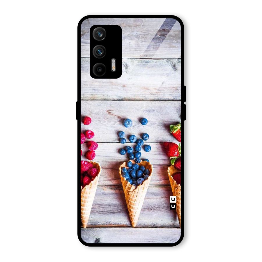 Cone Fruits Design Glass Back Case for Realme GT 5G