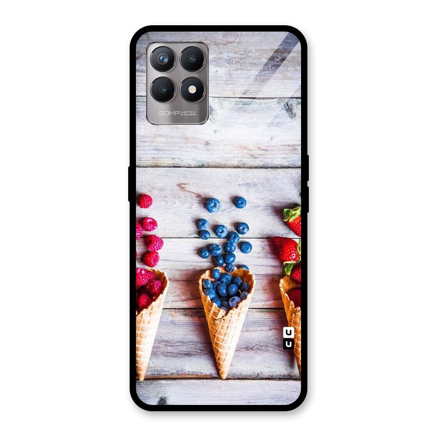 Cone Fruits Design Glass Back Case for Realme Narzo 50