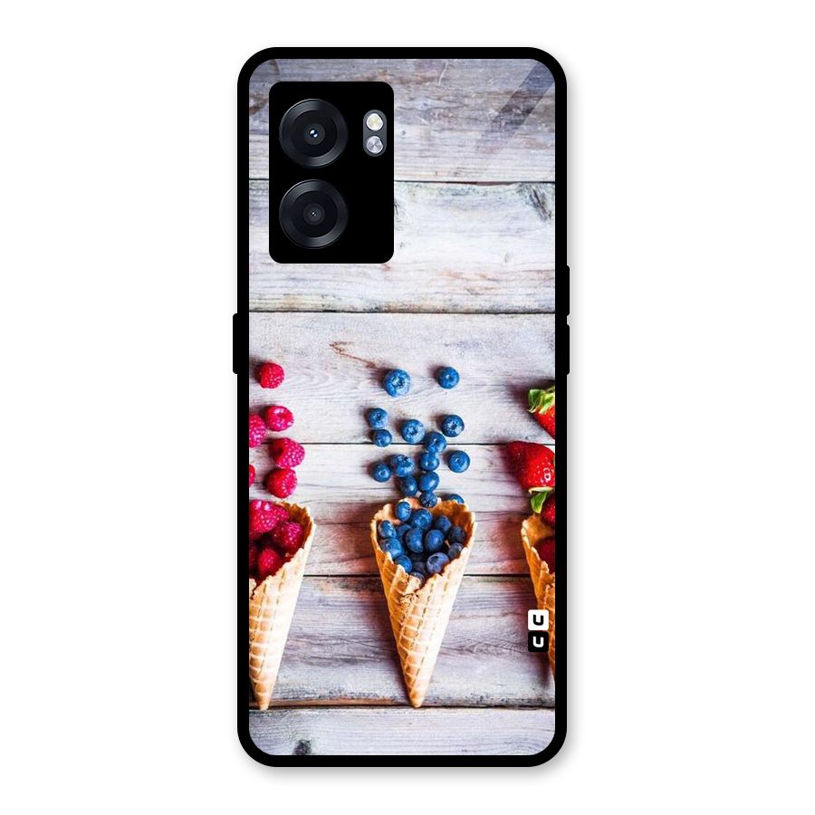 Cone Fruits Design Glass Back Case for Realme Narzo 50 5G