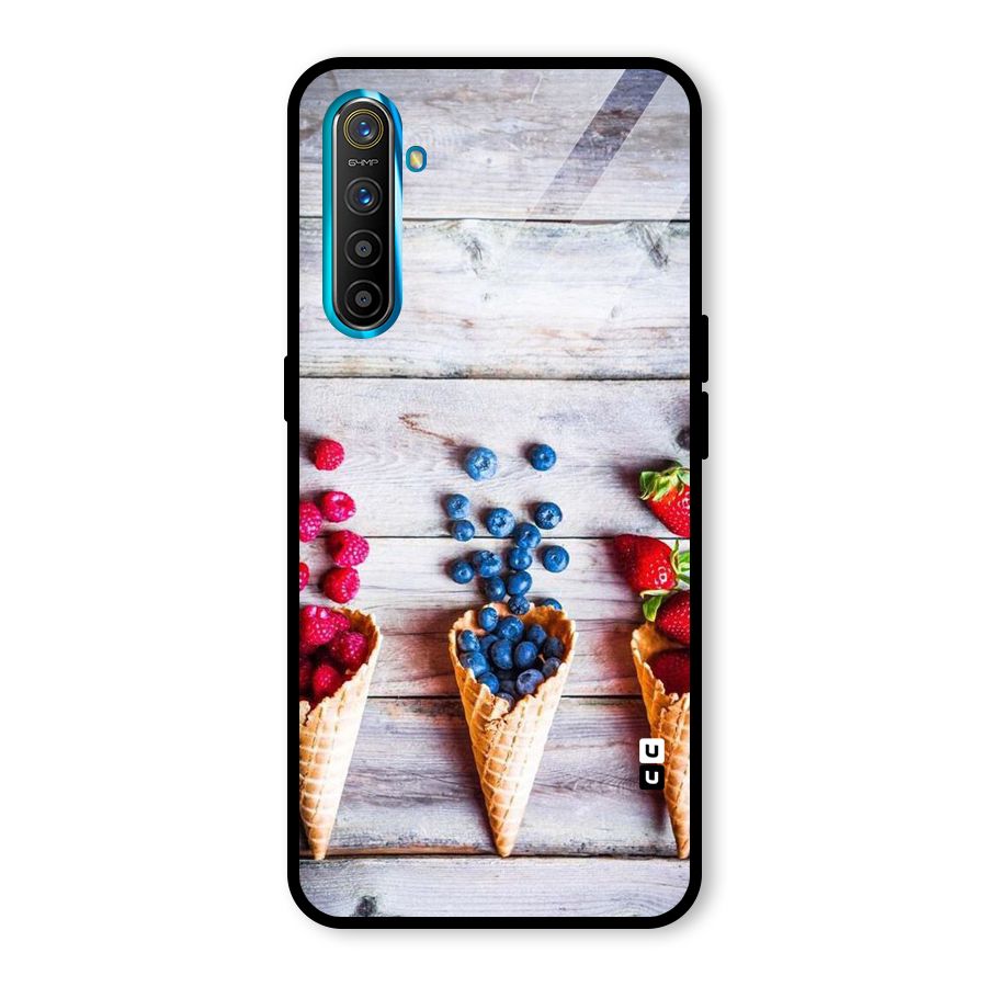 Cone Fruits Design Glass Back Case for Realme X2