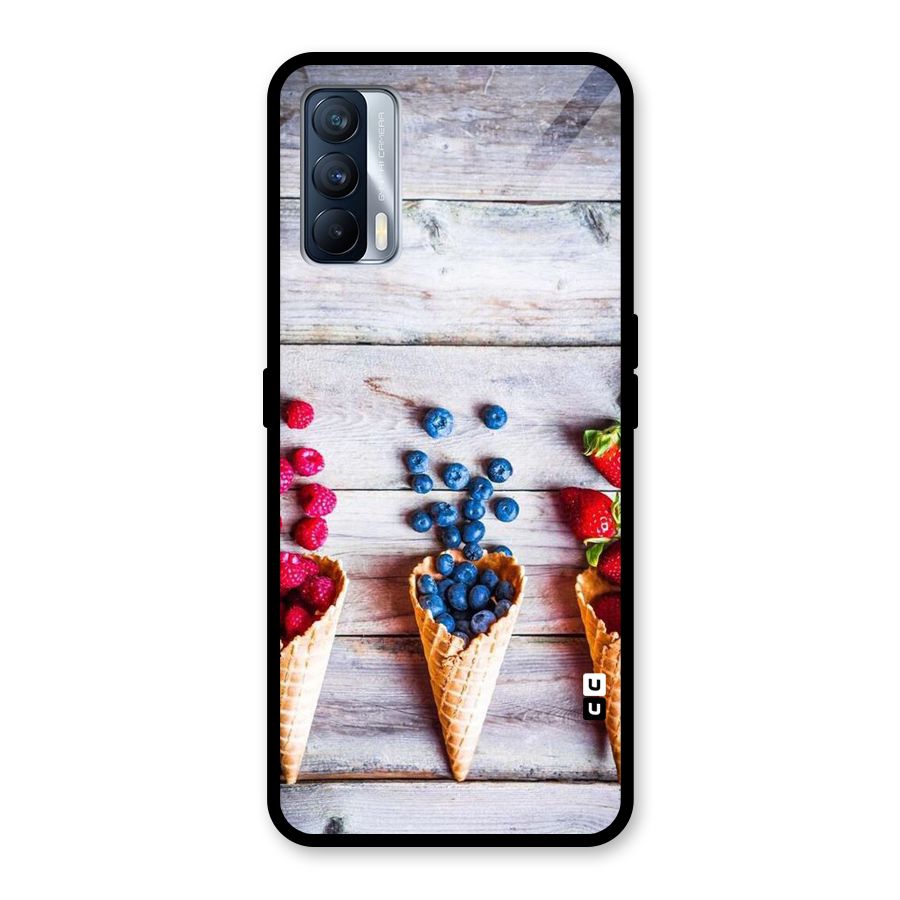 Cone Fruits Design Glass Back Case for Realme X7