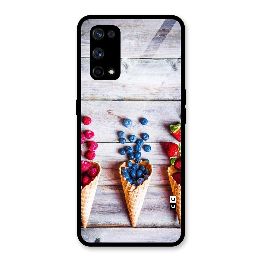 Cone Fruits Design Glass Back Case for Realme X7 Pro