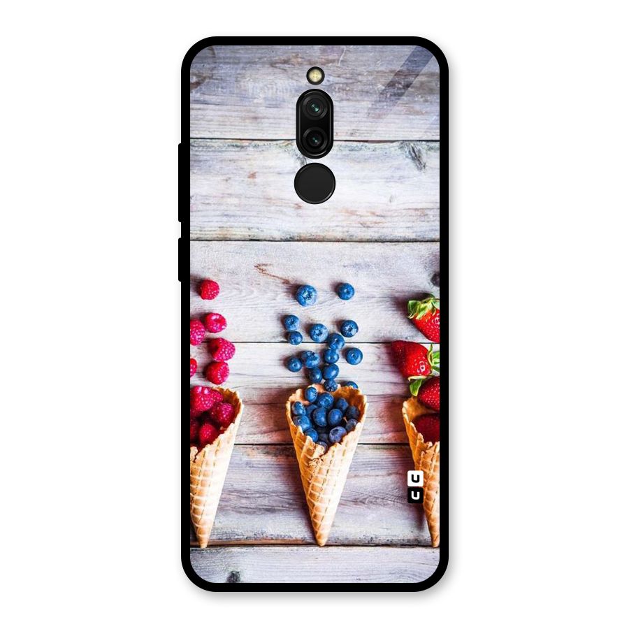 Cone Fruits Design Glass Back Case for Redmi 8